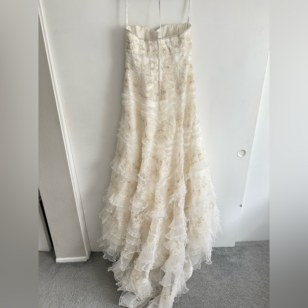 Oleg Cassini Ivory Champagne Gown - Picture 4 of 6